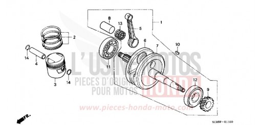 CRANKSHAFT/PISTON (1) CG125W de 1998